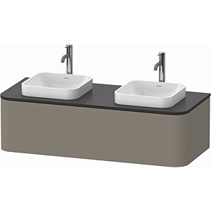 Duravit Happy D.2 Plus meuble sous-lavabo HP4943B9292 130x55cm, pour console, 1 tiroir, finition satinée gris pierre