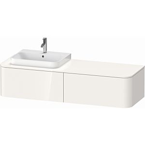 Duravit Happy D.2 Plus vanity unit HP4944L2222 160x55cm, 2 drawers, for countertop basin, basin left, white high gloss