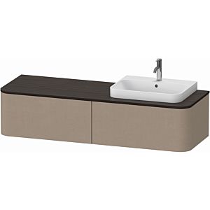 Duravit Happy D.2 Plus vanity unit HP4944R7575 160x55cm, 2 drawers, for countertop basin, basin on the right, linen