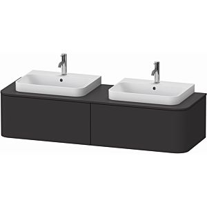 Duravit Happy D.2 Plus vanity unit HP4946B8080 160x55cm, 2 drawers, for countertop basin, basin on both sides, graphite super matt