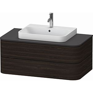 Duravit Happy D.2 Plus vanity unit HP497106969 100x55cm, for console, 2 drawers, for countertop basin, brushed walnut