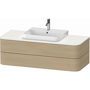 Duravit Happy D.2 Plus meuble sous-lavabo HP497207171 130x55cm, 2 tiroirs, pour vasque à poser, chêne méditerranéen