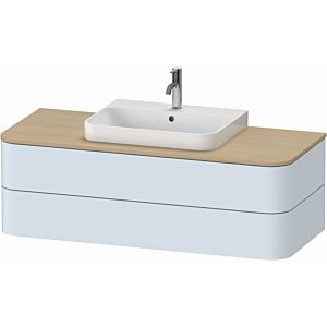 Duravit Happy D.2 Plus vanity unit HP497209797 130x55cm, 2 drawers, for countertop basin, light blue satin finish