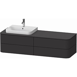 Duravit Happy D.2 Plus vanity unit HP4973L8080 160x55cm, for console, 4 drawers, for countertop basin, left, graphite super matt