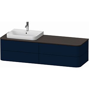 Duravit Happy D.2 Plus vanity unit HP4973L9898 160x55cm, for console, 4 drawers, for countertop basin, left, night blue satin finish