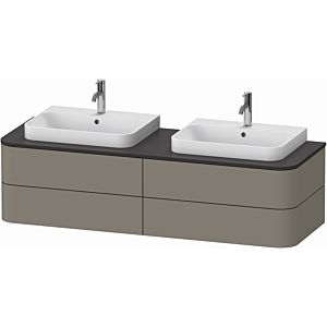 Duravit Happy D.2 Plus vanity unit HP4974B9292 160x55cm, for console, 4 drawers, for countertop basin, on both sides, stone gray satin finish
