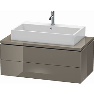 L-Cube Duravit vasque LC581908989 102 x 54,7 cm, gris flanelle brillant, pour console, 2 tiroirs