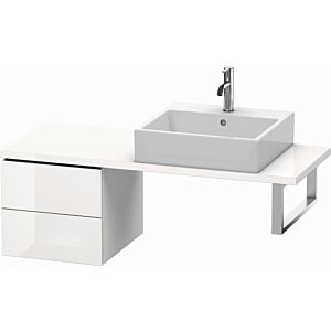 Duravit L-Cube meuble bas LC582602222 42 x 47,7 cm, blanc haute brillance, pour console, 2 tiroirs