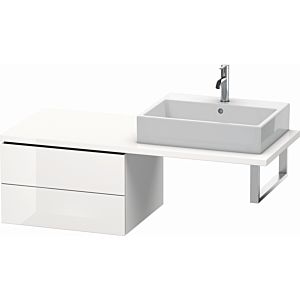 Duravit L-Cube Unterschrank LC583802222 62 x 54,7 cm, weiß hochglanz, für Konsole, 2 Schubkästen