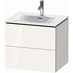 Duravit L-Cube Waschtisch-Unterschrank LC630502222 62 x 48,1 cm, weiß hochglanz, 2 Schubkästen, wandhängend