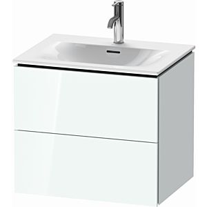 Duravit L-Cube Waschtisch-Unterschrank LC630508585 62 x 48,1 cm, weiß hochglanz, 2 Schubkästen, wandhängend