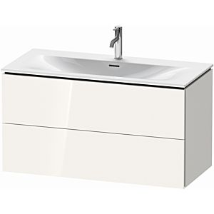 Duravit L-Cube Waschtisch-Unterschrank LC630802222 102 x 48,1 cm, weiß hochglanz, 2 Schubkästen, wandhängend