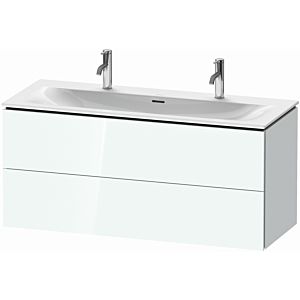 Duravit L-Cube Waschtisch-Unterschrank LC630908585 122 x 48,1 cm, weiß hochglanz, 2 Schubkästen, wandhängend