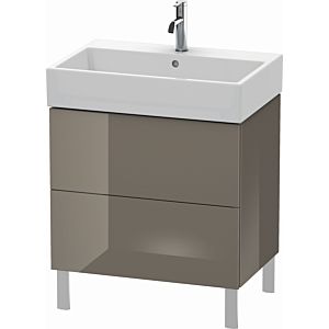 Duravit L-Cube vanity unit LC677608989 68.4 x 45.9 cm, flannel gray high gloss, 2 pull-outs, standing