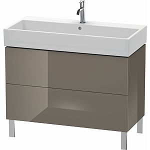 Duravit L-Cube vanity unit LC677808989 98.4x 45.9 cm, flannel gray high gloss, 2 pull-outs, standing