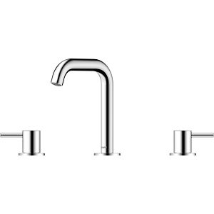 Duravit Circle 3-Loch-Waschtischarmatur CE1060005010 Ausladung 140mm, ohne Zugstange Ablaufgarnitur, chrom