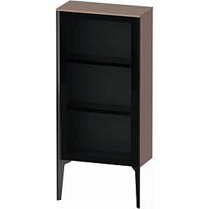 XViu Duravit haute XV1361LB286 50x24x89cm, porte en verre, noir mat, porte à gauche, cappucino brillant