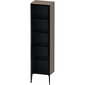 Duravit XViu XV1376LB286 50x36x177cm, porte en verre, noir mat, porte à gauche, cappucino brillant