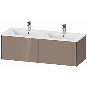 XViu Duravit vasque XV40290B286 128x48x40cm, 2 coulissants, suspendu, noir mat, cappucino brillant