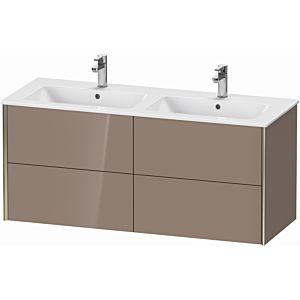 XViu Duravit vasque XV41290B186 128x48x56cm, 4 tiroirs, suspendu, champagne mat, cappuccino brillant