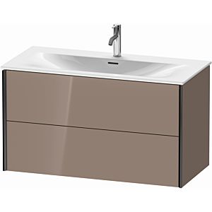 XViu Duravit vasque XV41350B286 101 x 55,7 x 48 cm, cappucino brillant, 2 tiroirs, noir mat