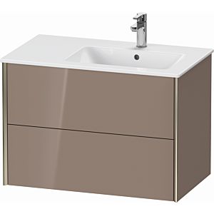 XViu Duravit vasque XV41590B186 81x48x56cm, 2 tiroirs, vasque à droite, champagne mat, cappuccino brillant