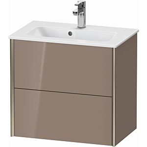 XViu Duravit vasque XV41780B186 61 x 56 x 39 cm, cappucino brillant, 2 tiroirs, suspendu, champagne mat