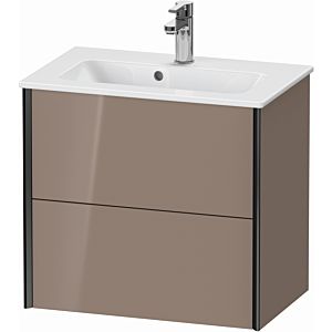 XViu Duravit vasque XV41780B286 61 x 56 x 39 cm, cappucino brillant, 2 tiroirs, suspendu, noir mat