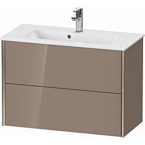 XViu Duravit vasque XV41790B186 81 x 56 x 39 cm, cappucino brillant, 2 tiroirs, suspendu, champagne mat