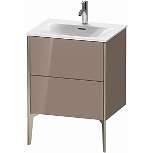 XViu Duravit vasque XV43000B186 61 x 59, 2000 x 48 cm, cappucino brillant, 2 coulissants, champagne mat