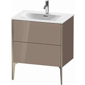 XViu Duravit vasque XV43010B186 71 x 59, 2000 x 48 cm, cappucino brillant, 2 coulissants, champagne mat