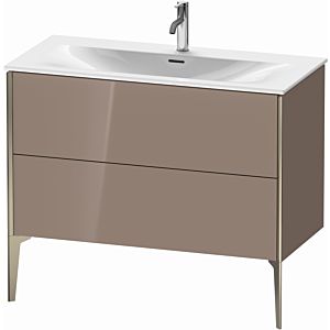 XViu Duravit vasque XV43030B186 101 x 59, 2000 x 48 cm, cappucino brillant, 2 coulissants, champagne mat