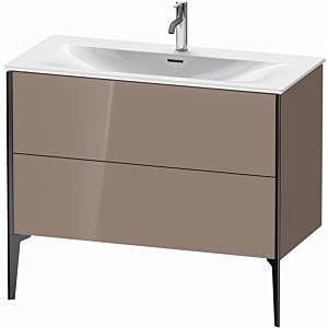 XViu Duravit vasque XV43030B286 101 x 59, 2000 x 48 cm, cappucino brillant, 2 coulissants, noir mat