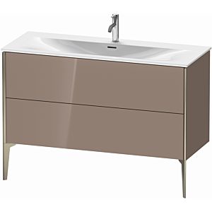 XViu Duravit vasque XV43040B186 121 x 59, 2000 x 48 cm, cappucino brillant, 2 coulissants, champagne mat