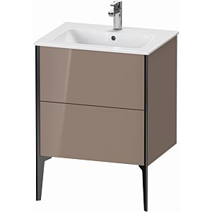 XViu Duravit vasque XV44810B286 61 x 59,4 x 48 cm, cappucino brillant, 2 coulissants, sur pied, noir mat