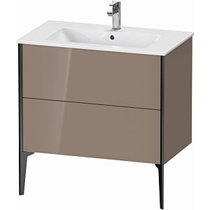 XViu Duravit vasque XV44820B286 81 x 59,4 x 48 cm, cappucino brillant, 2 coulissants, sur pied, noir mat