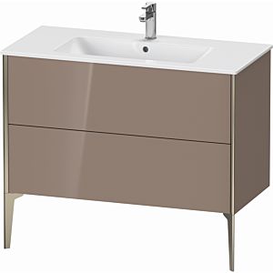 XViu Duravit vasque XV44830B186 101 x 59,4 x 48 cm, cappucino brillant, 2 coulissants, debout, champagne mat