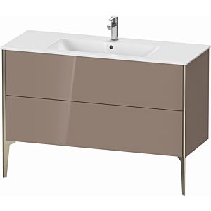 XViu Duravit vasque XV44840B186 121 x 59,4 x 48 cm, cappucino brillant, 2 coulissants, debout, champagne mat