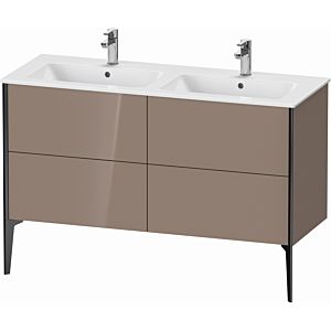 XViu Duravit vasque XV44850B286 128x48x59,4cm, 4 coulissants, debout, noir mat, cappucino brillant