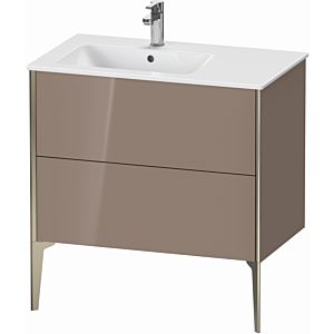 XViu Duravit vasque XV44860B186 81x48x59,4cm, 2 coulissants, vasque à gauche, champagne mat, cappuccino brillant