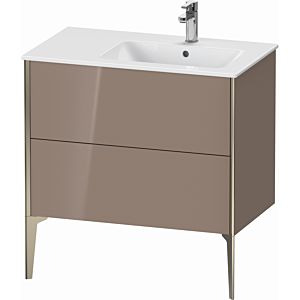 XViu Duravit vasque XV44870B186 81x48x59,4cm, 2 coulissants, vasque à droite, champagne mat, cappucino brillant