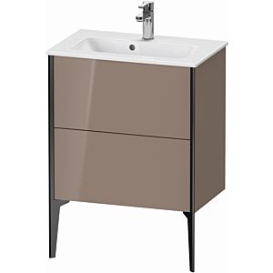 XViu Duravit vasque XV44880B286 61 x 59,4 x 39 cm, cappucino brillant, 2 coulissants, sur pied, noir mat