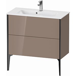 XViu Duravit vasque XV44890B286 81 x 59,4 x 39 cm, cappucino brillant, 2 coulissants, sur pied, noir mat