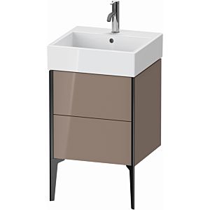 XViu Duravit vasque XV45330B286 48,4 x 49,3 x 45,4 cm, cappucino brillant, 2 coulissants, noir mat