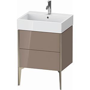 XViu Duravit vasque XV45340B186 58,4 x 49,3 x 45,4 cm, cappucino brillant, 2 coulissants, champagne mat