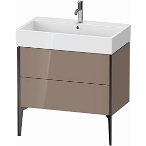 XViu Duravit vasque XV45360B286 78,4 x 49,3 x 45,4 cm, cappucino brillant, 2 coulissants, noir mat