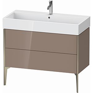 XViu Duravit vasque XV45370B186 98,4 x 49,3 x 45,4 cm, cappucino brillant, 2 coulissants, champagne mat