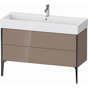 XViu Duravit vasque XV45380B286 118,4 x 49,3 x 45,4 cm, cappucino brillant, 2 coulissants, noir mat