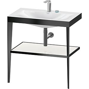 Duravit XViu washbasin combination XV4715EB285 80 x 48 cm, 2 tap holes, white high gloss, with metal console, black matt