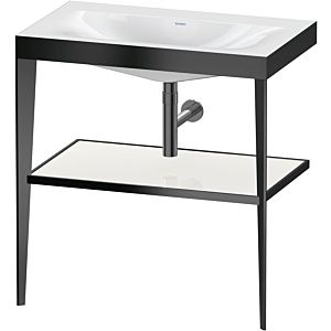 Duravit XViu washbasin combination XV4715NB285 80 x 48 cm, without tap hole, white high gloss, with metal console, black matt